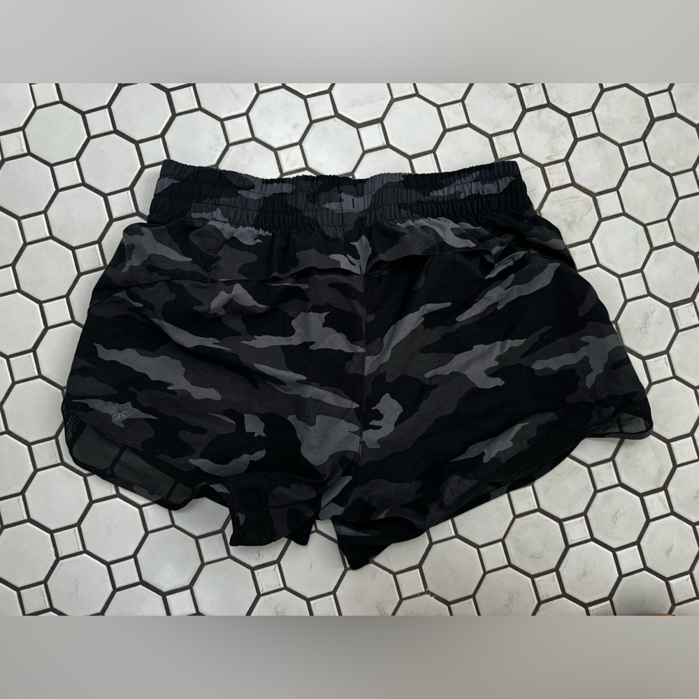Athleta Black and Charcoal Camo Athletic Shorts